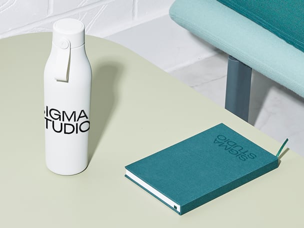 Custom Notebook and Waterbottle