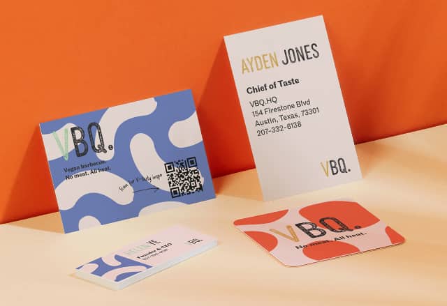 QR Code Business Cards in various sizes and designs