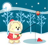 Polar bear fishing