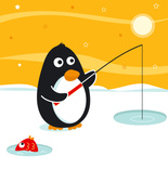 penguin fishing
