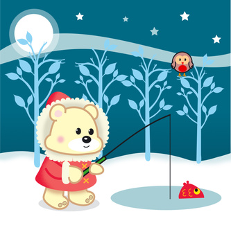 Polar bear fishing