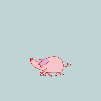 pig with flower