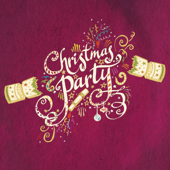 Inky Christmas Party Red
