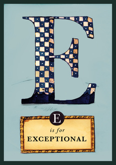 E is for Exceptional - Blue