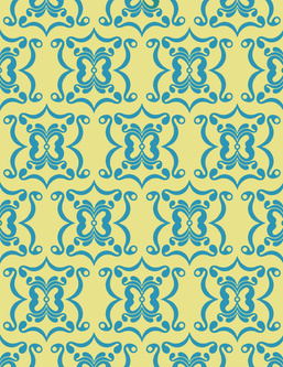 damask 1 blue