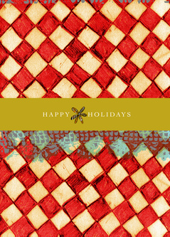 HAPPY HOLIDAYS patternRED