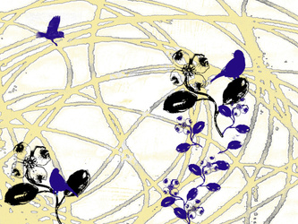 bird & blooms yellow