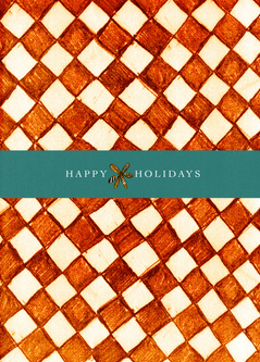 HAPPY HOLIDAYS pattern orange 