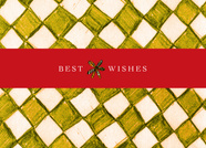 BEST WISHES pattern green