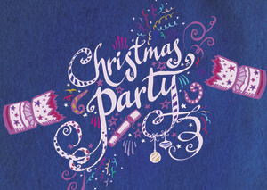 Inky Christmas Party Blue