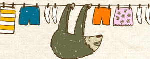 sloth on clothes line