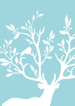 reindeertreeblue