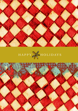 HAPPY HOLIDAYS patternRED