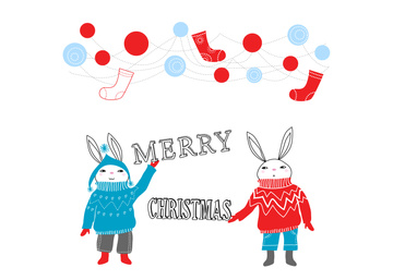 merry christmas rabbits