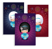 Kokeshi Cuties, Business Cards