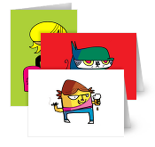 Jon Burgerman Greeting Cards