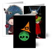 Halloween Pumpkins and Witches