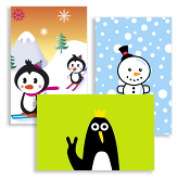Snowmen and Penguin Business Cards