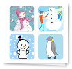 Snownman + Penguin Stickers