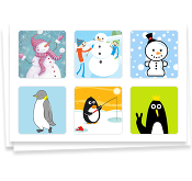 Snownman + Penguin Stickers