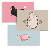 Perfect Pink Pigs, Business Cards