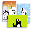 Snowmen and Penguin Business Cards