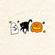 halloween pumpkin cat and ghost