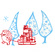 red and blue hedgehog