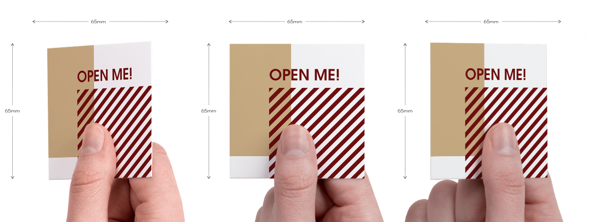 Main qui tient une Carte de Visite Classique Mate Carrée sous divers angles