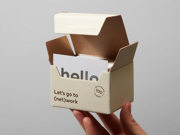Business card box made of recyclable materials