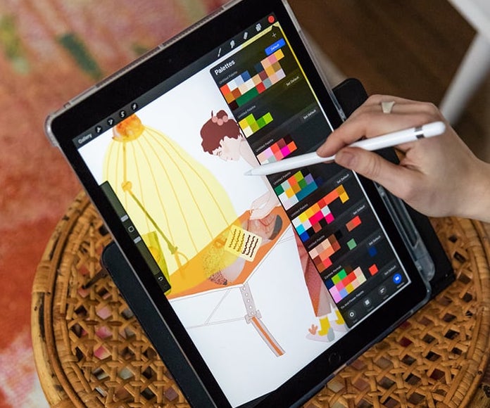 Priscilla Weidlein creating a digital illustration on the iPad