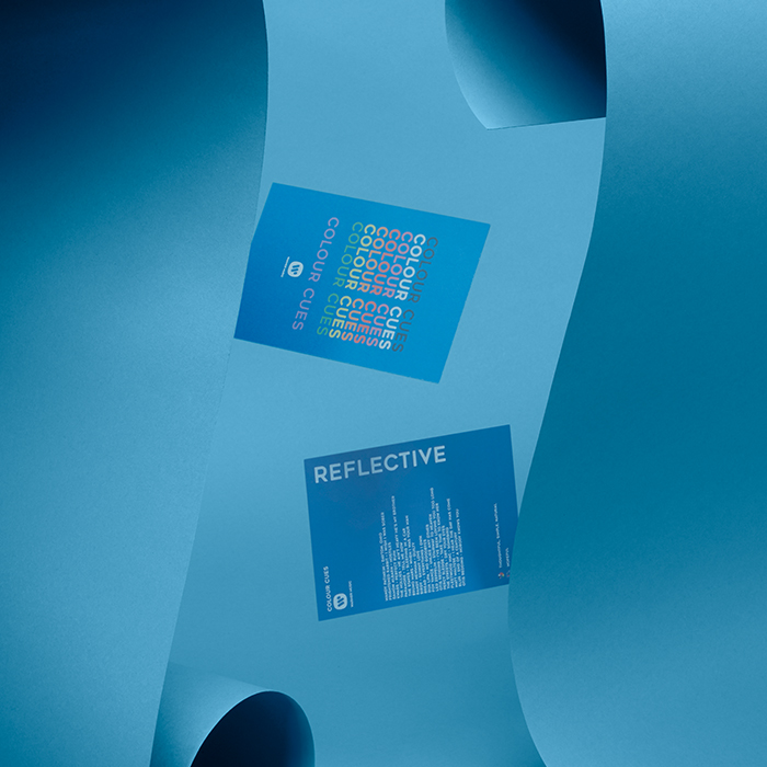 blue color cue playlist cards