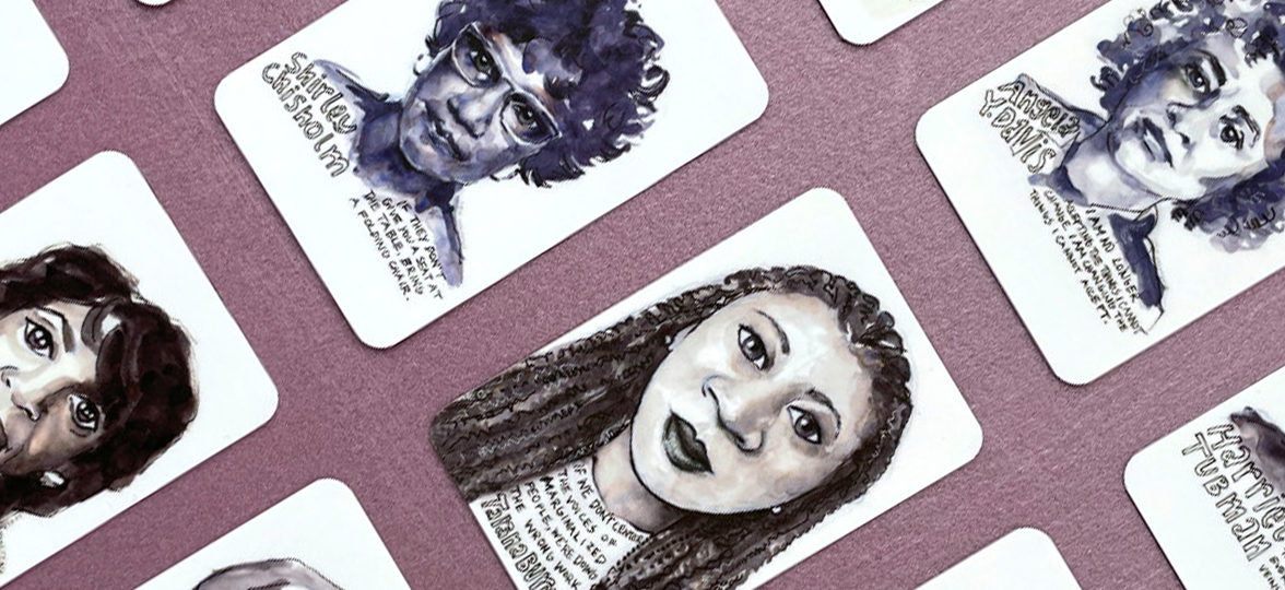 Phenomenal Black Women cards with watercolor portraits of historical Black women by Lydia Makepeace