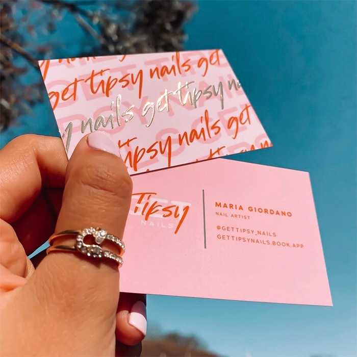 Get Tipsy pink business cards by Lucy's Logos
