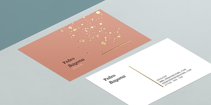 MOO Gold Foil Business Card template front and back with speckled gold