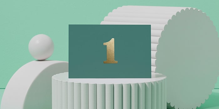 Green postcard with gold foil 1