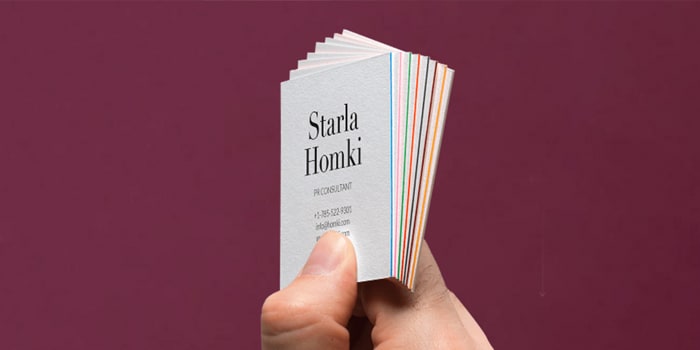 Minimalist business card with Luxe Square business card from MOO