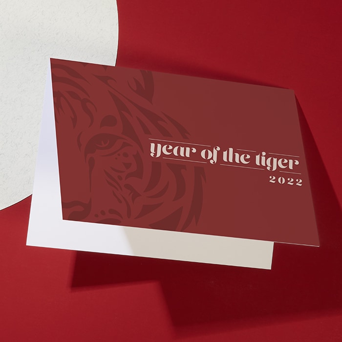 Red year of the tiger Chinese new year greeting card