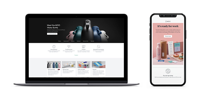 Laptop with MOO.com website