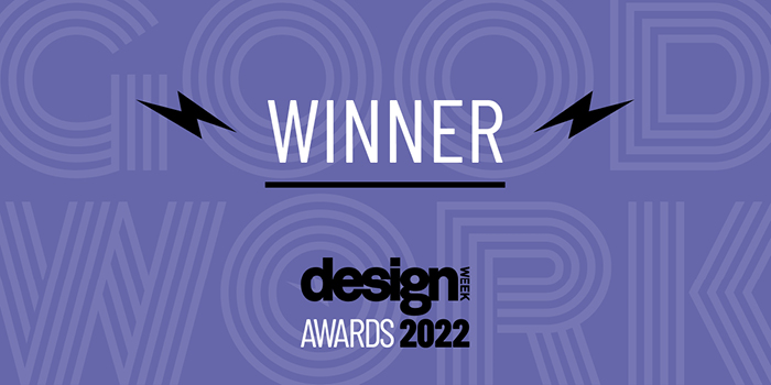 Official winner design for the Design Week design awards 2022
