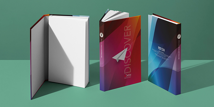 A branded Notebook with a colourful design and premium finish