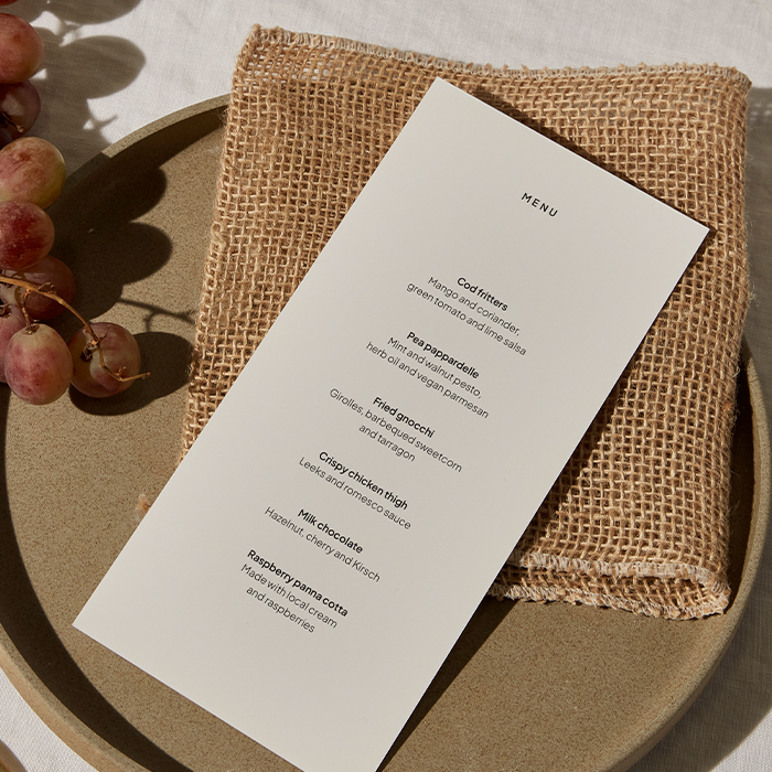 Long Flyer used as a Menu for a festive party.