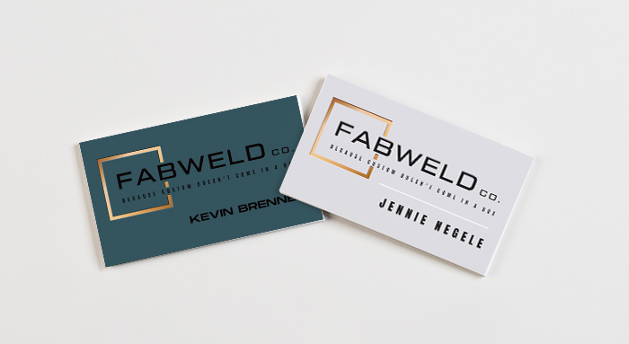 Fabweld's Business Cards with a lovely Copper Foil touch.