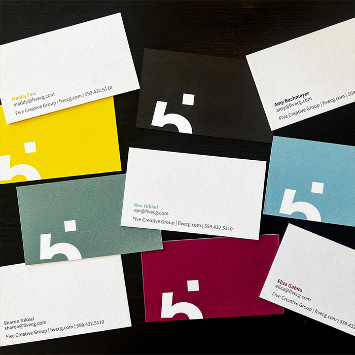 FiveCreative's Business Cards featuring their logo.