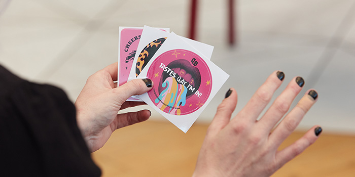 Branded Stickers created by MOO for Queer Brewing Ltd