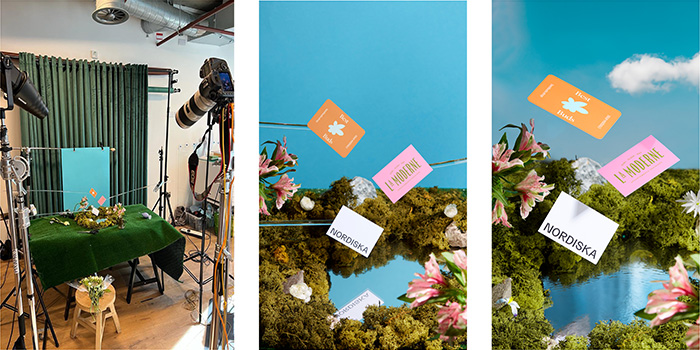 The process behind using AI in Design for a Business Card campaign shoot at MOO