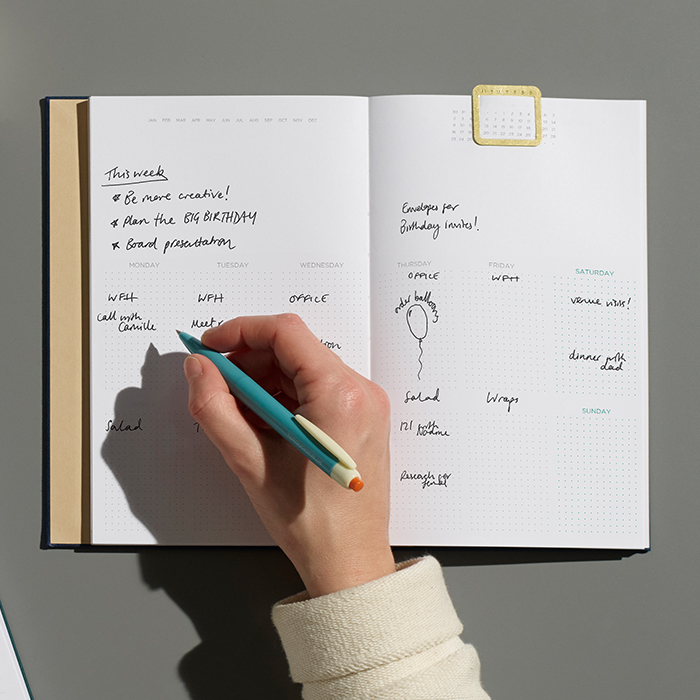Planning tools including Notebooks and Planners, with a calendar clips to keep your organised