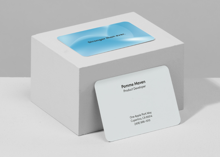 A MOO Super Business Card designed for an Apple Developer by our Design Services team