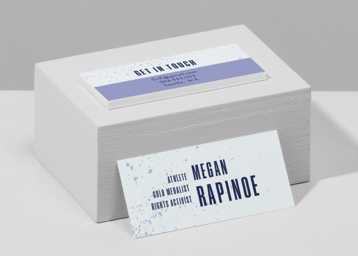 A Minicard designed for Megan Rapinoe by our Design Services team