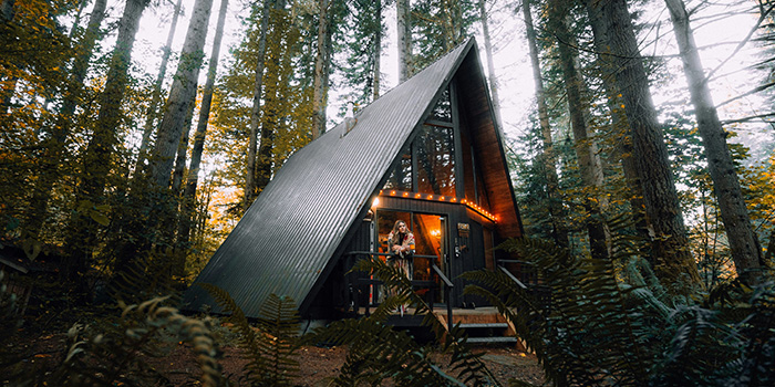 An Airbnb house in the woods